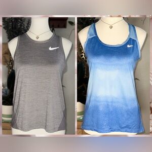 Nike Women's Gray and Blue Tank Tops Bundle